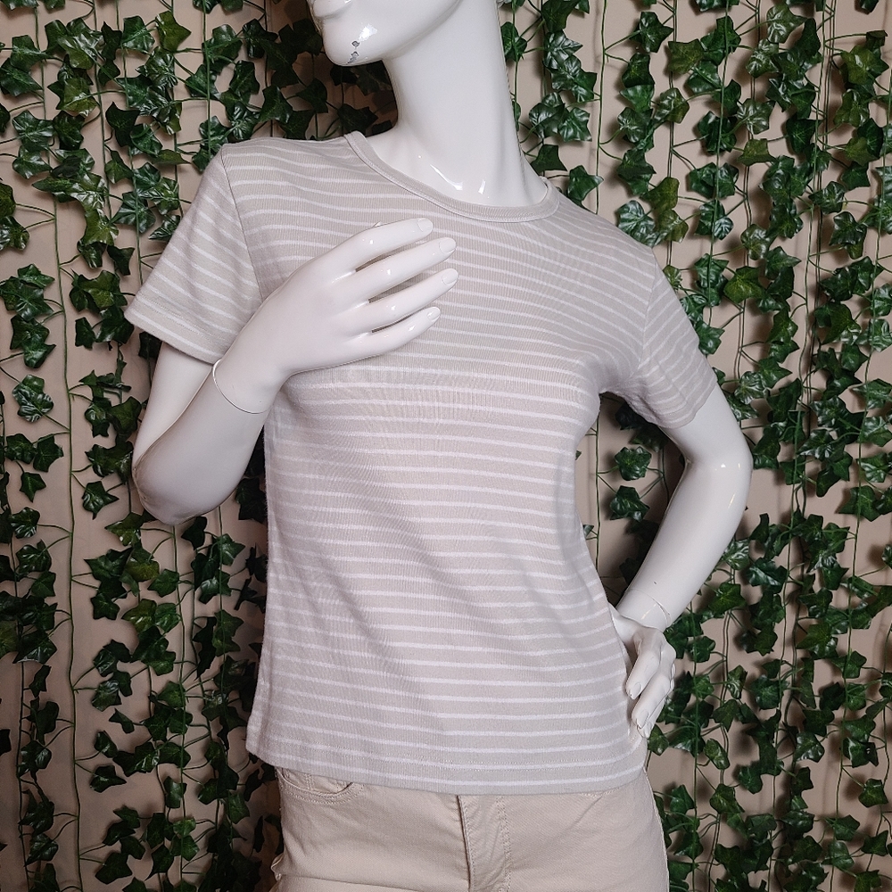 Jackpot By Carli Gry Women's Coastal Casual Stripes European Shirt